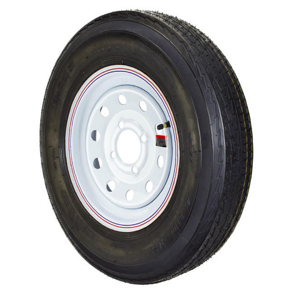 Eco-Trail 4.80x12 EcoTrail Trailer Tire LRC on 4 Bolt White Mod Wheel