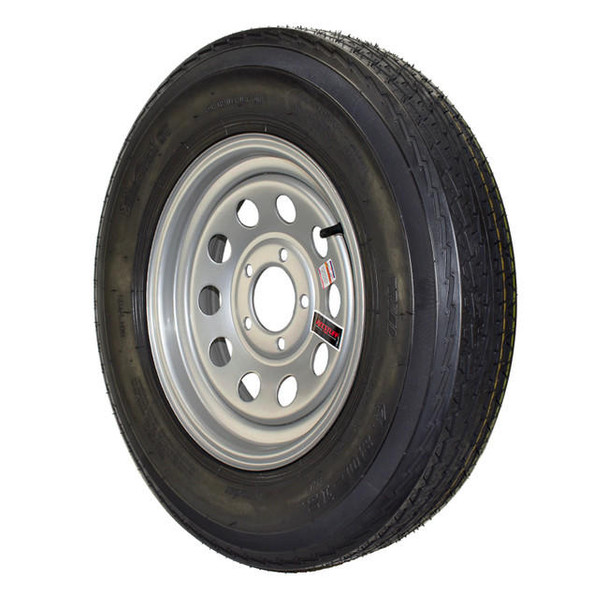 Eco-Trail 4.80x12 EcoTrail Trailer Tire LRC on 5 Bolt Silver Mod Wheel