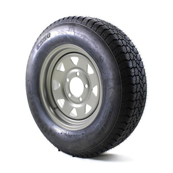 ST225/75D15 Kenda Loadstar Trailer Tire LRD on 5 Bolt Silver Wheel