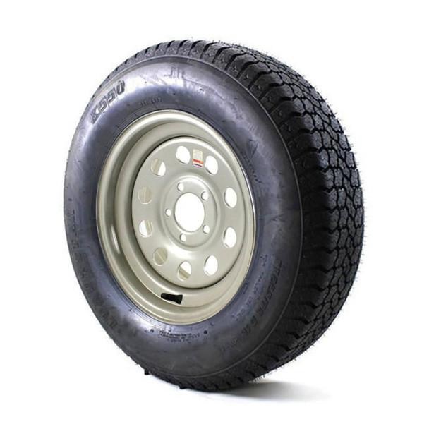 ST225/75D15 Kenda Loadstar Trailer Tire LRD on 5 Bolt Silver Mod Wheel