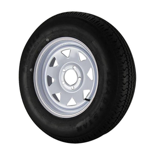 ST205/75R15 Loadstar Trailer Tire LRC on 5 Bolt White Spoke Wheel (AM)