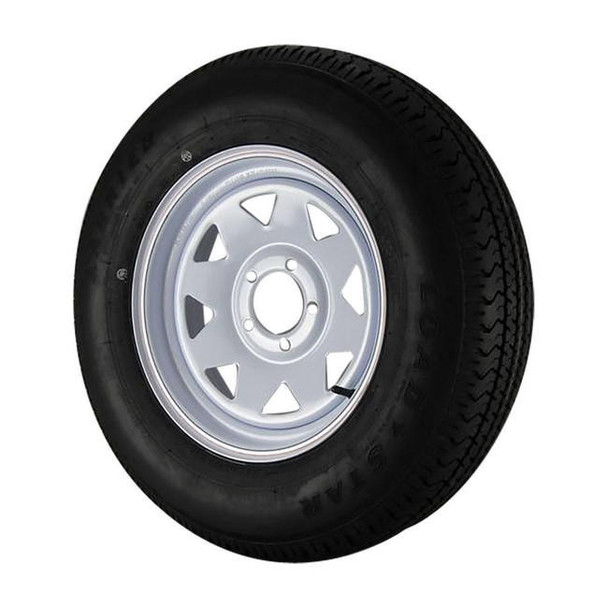 ST205/75R15 Loadstar Trailer Tire LRC on 5 Bolt White Spoke Wheel (TM)