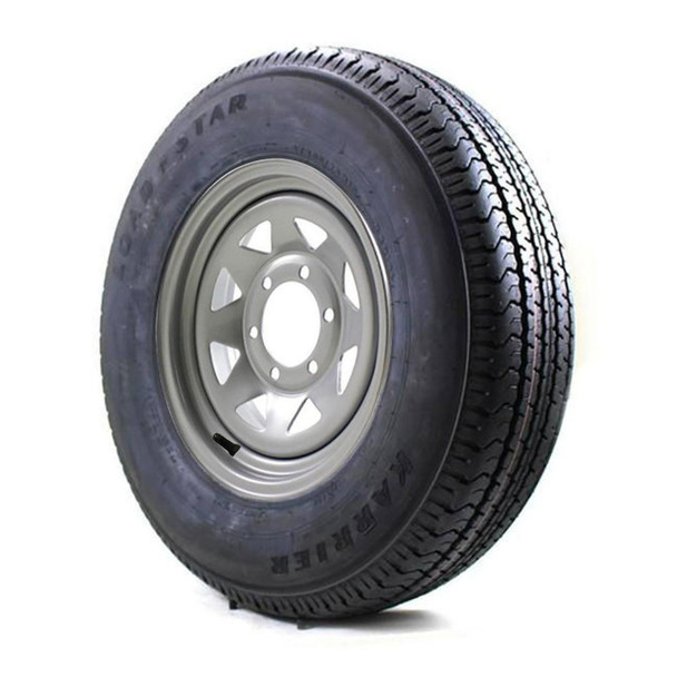 ST205/75R15 Loadstar Trailer Tire LRC on 6 Bolt Silver Spoke Wheel (JG)