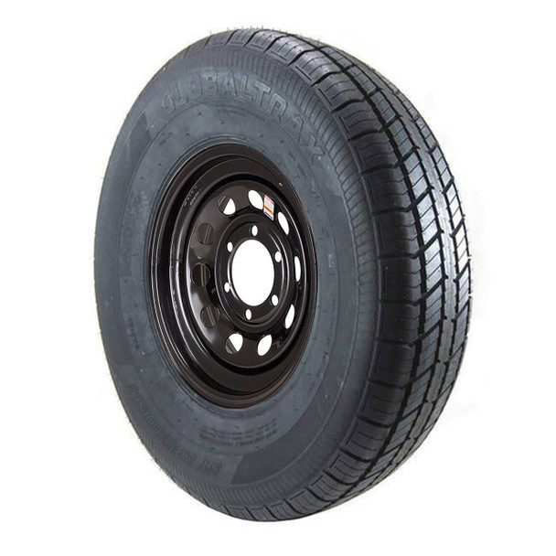 ST235/80R16 GlobalTrax Trailer Tire LRE on 6 Bolt Black Mod Wheel