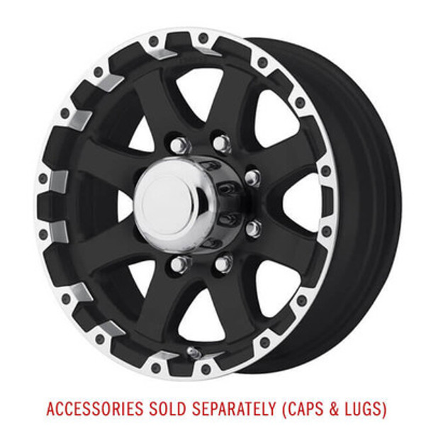 Sendel 16X6 8-Lug on 6.5" Aluminum T08 Trailer Wheel - Black with Machined Lip - T08-66867MBML Sendel 16X6 8-Lug on 6.5" Aluminum T08 Trailer Wheel - Black with Machined Lip - T08-66867MBML