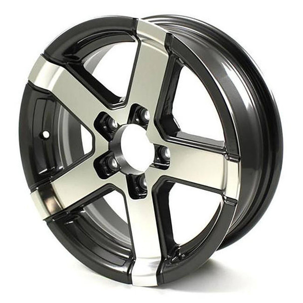 HiSpec 15X5 5-Lug on 4.5" Aluminum Series 07 Trailer Wheel - Gray Accent - 755545G