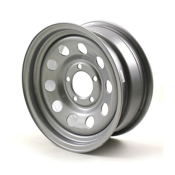 14X5.5 5-Lug on 4.5" Silver Mod Trailer Wheel