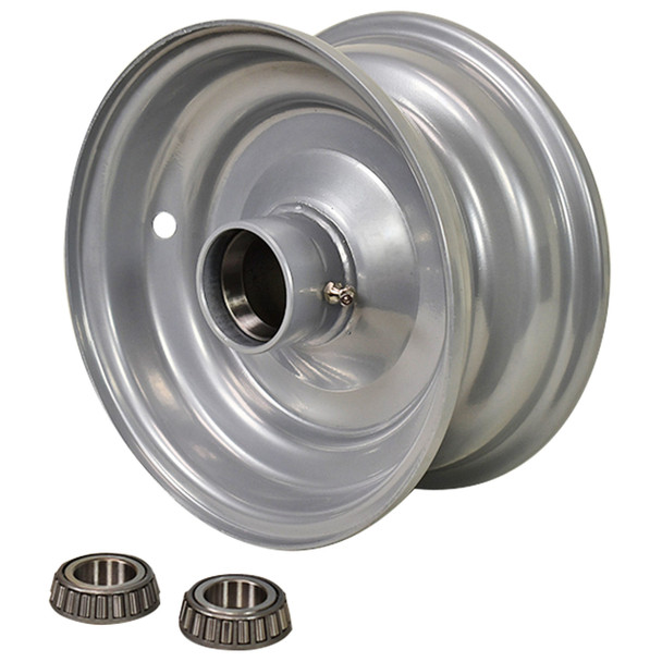 8X3.75” Integral Wheel for Log Splitter Trailers, Concrete Mixer Trailers, Light Duty Trailers with 1” Bearings and Pressed In Races - Silver 8X3.75” Integral Wheel for Log Splitter Trailers, Concrete Mixer Trailers, Light Duty Trailers with 1” Bearings and Pressed In Races - Silver