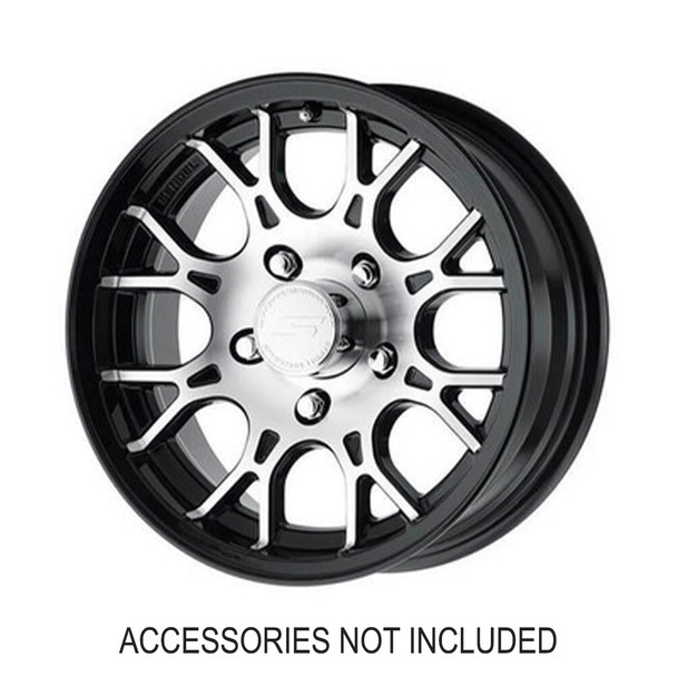 Sendel 15x6 5-Lug on 4.5" Aluminum T16 Trailer Wheel - Black Inlay - T16-56545BM - Blemished