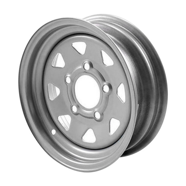 12X4 5-Lug on 4.5" Silver Spoke Trailer Wheel - BLEMISHED