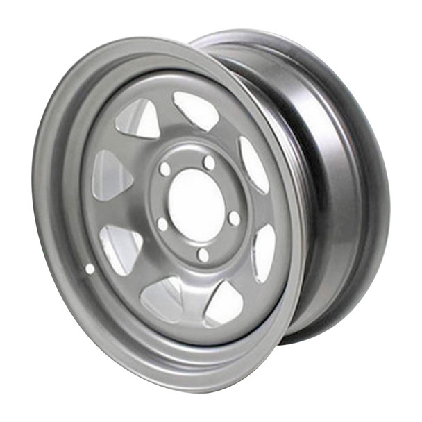 14x5.5 5-Lug on 4.5" Silver Spoke Trailer Wheel - BLEMISHED