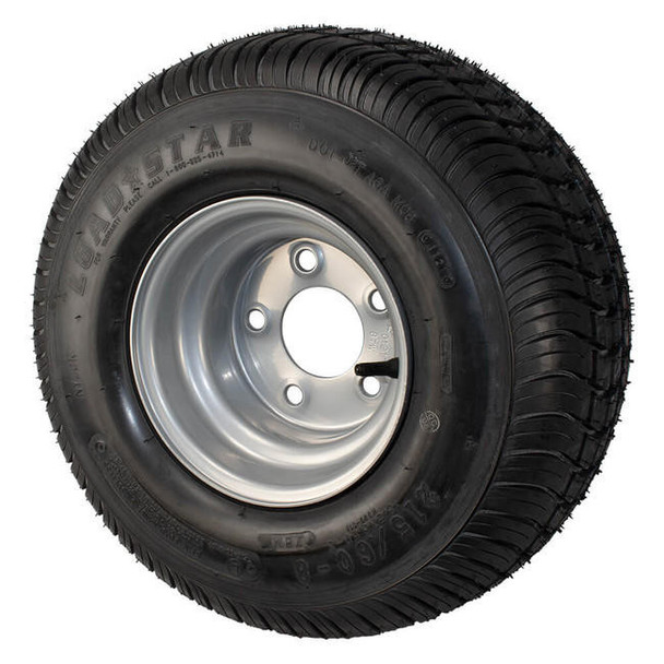 18.5x8.50-8 (215/60-8) Kenda Loadstar Trailer Tire LRC on 5 Bolt Silver Wheel - BLEMISHED