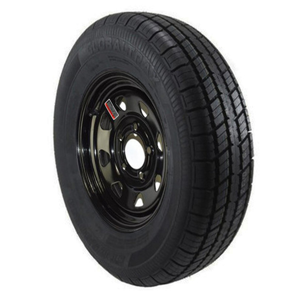 ST175/80R13 GlobalTrax Trailer Tire LRD on 5 Bolt Black Spoke Wheel - SSW
