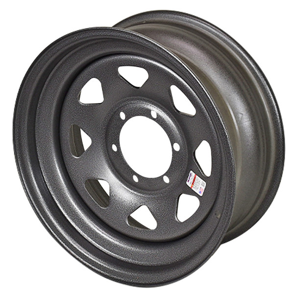 15X6 6-Lug on 5.5" Galvstar Galvanized Spoke Trailer Wheel - Dark Silver 15X6 6-Lug on 5.5" Galvstar Galvanized Spoke Trailer Wheel - Dark Silver