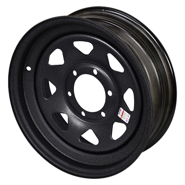 15X6 6-Lug on 5.5" Galvstar Galvanized Spoke Trailer Wheel - Black 15X6 6-Lug on 5.5" Galvstar Galvanized Spoke Trailer Wheel - Black