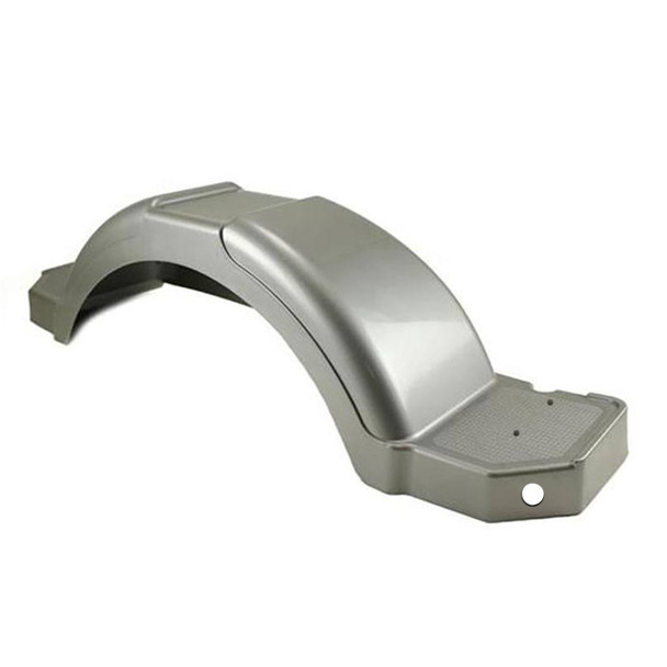 Plastic Step Trailer Fender - 40.31" - Smooth Silver - Includes Mounting and Light Holes - One Fender