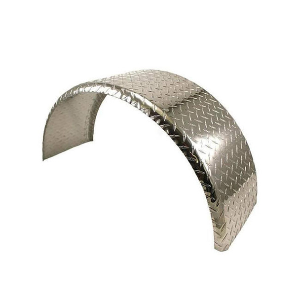 32x9 Aluminum Tread Plate Trailer Fender - Single Axle Round - One Fender - BLEMISHED
