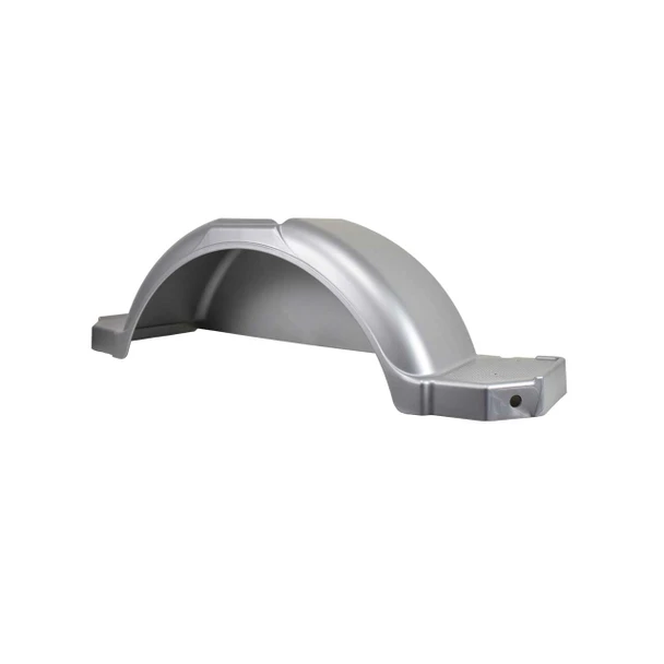 Plastic Step Trailer Fender - 40.31" - Smooth Silver - Includes Mounting and Light Holes - One Fender