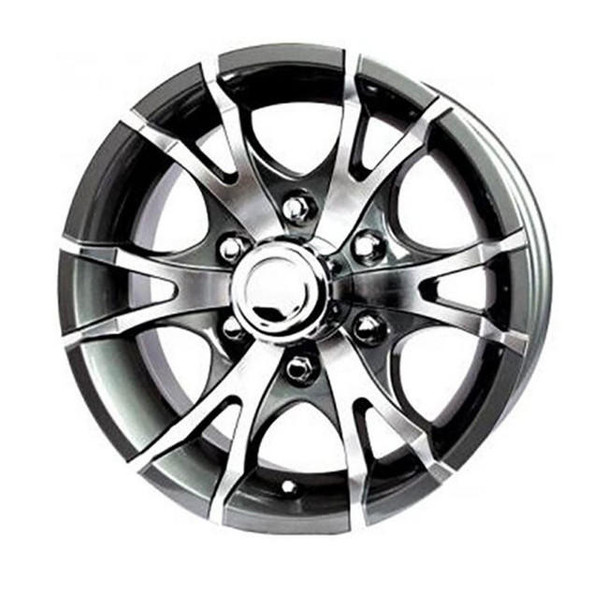 Sendel 16X6 6-Lug on 5.5" Aluminum T07 Trailer Wheel - Gunmetal - T07-66655GM