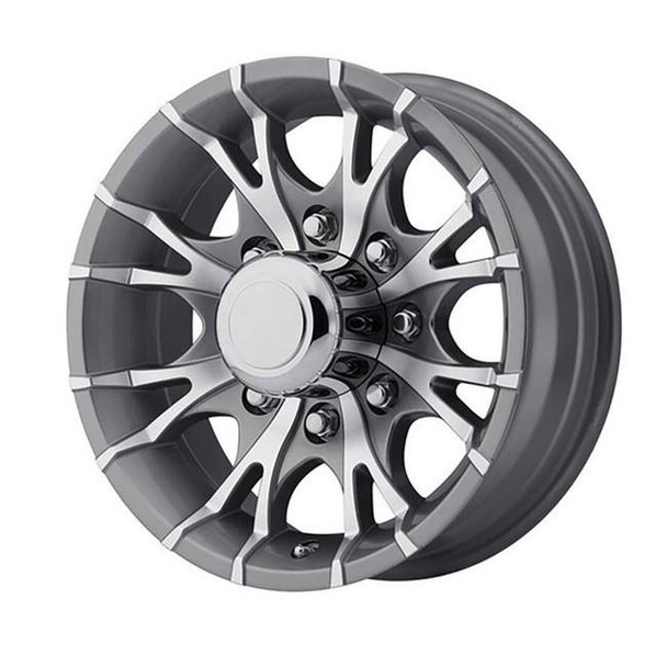 Sendel 16X6 8-Lug on 6.5" Aluminum T07 Trailer Wheel - Gunmetal - T07-66867GM