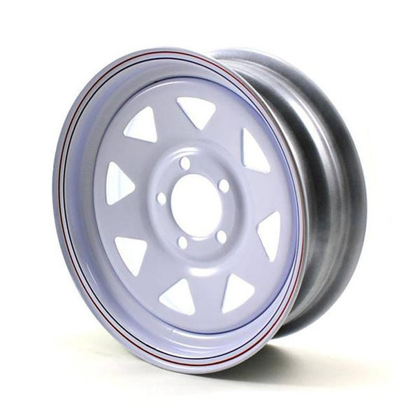 Recstuff 15X5 5-Lug on 4.5" White Spoke Trailer Wheel (JG - SELL DEX FIRST)