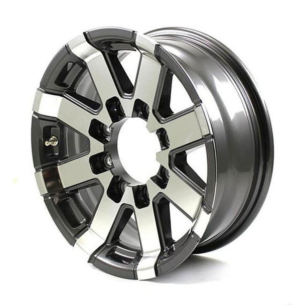 HiSpec 16X6 8-Lug on 6.5" Aluminum Series 07 HD Trailer Wheel - Gray - 766865HDG HiSpec 16X6 8-Lug on 6.5" Aluminum Series 07 HD Trailer Wheel - Gray - 766865HDG