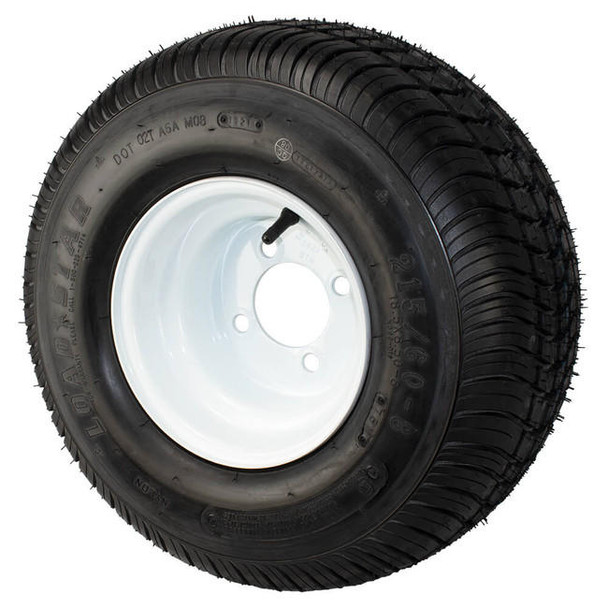 Kenda 18.5x8.50-8 Loadstar Trailer Tire LRC on 4 Bolt White Wheel