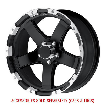 15 X 6 5/4.5 Aluminum T08 Black Matte w/Machined Lip - T08-56545MBML