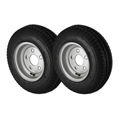 2 Pack - 5.70X8 Loadstar Trailer Tire LRC on 5 Bolt Silver Wheel