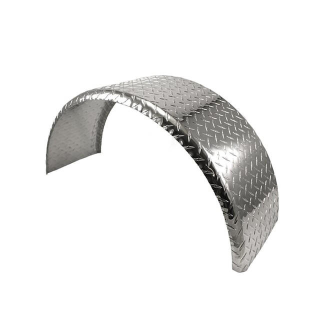 36x10 Aluminum Tread Plate Trailer Fender - Single Axle Round - One Fender