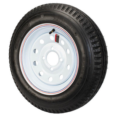 5.30X12 Loadstar Trailer Tire LRD on 4 Bolt White Mod Wheel - (JG)