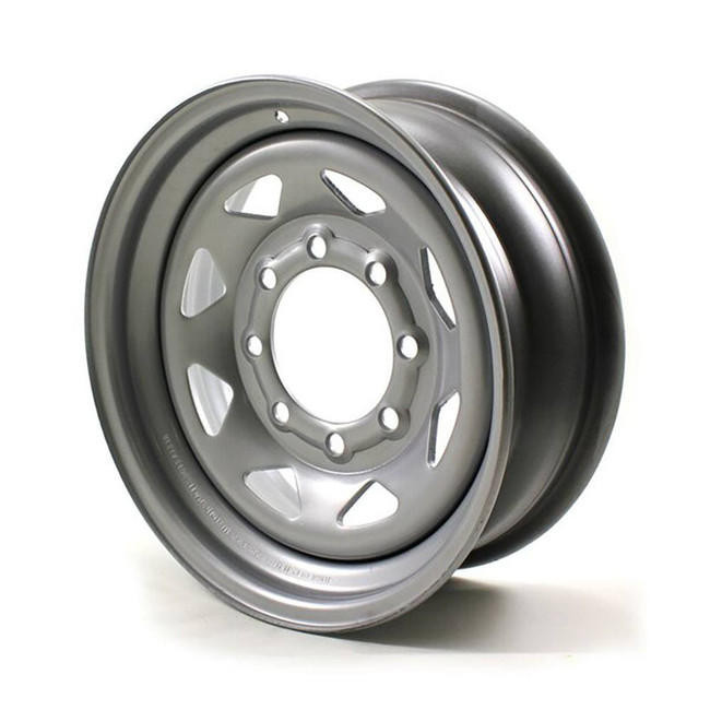 16x6 8-Lug on 6.5" Silver Spoke Trailer Wheel (JG)