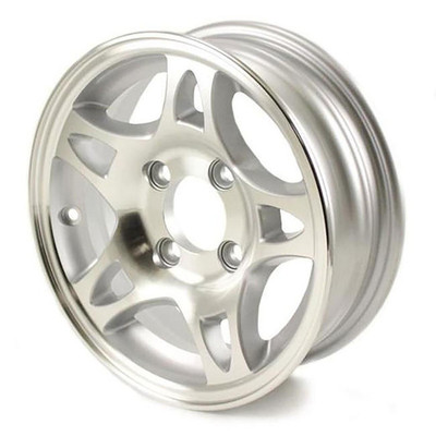 14x5.5 5X4.5 Aluminum Series 09 Trailer Wheel - Black Inlay - 0945545B