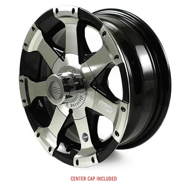14X5.5 5-Lug on 4.5" Aluminum Series 06 Black Inlay Trailer Wheel - 0645545B