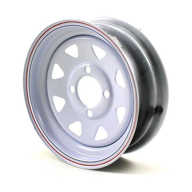 12X4 4-Lug on 4" White Spoke Trailer Wheel