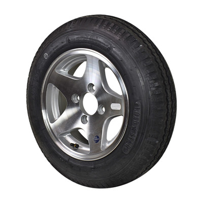 4.80X12 Loadstar LRC Trailer Tire on 4 Bolt Aluminum Series 04 Wheel