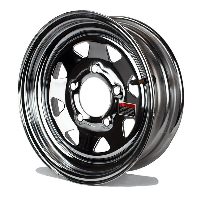 12X4 5-Lug on 4.5" Chrome Spoke Trailer Wheel - BLEMISHED
