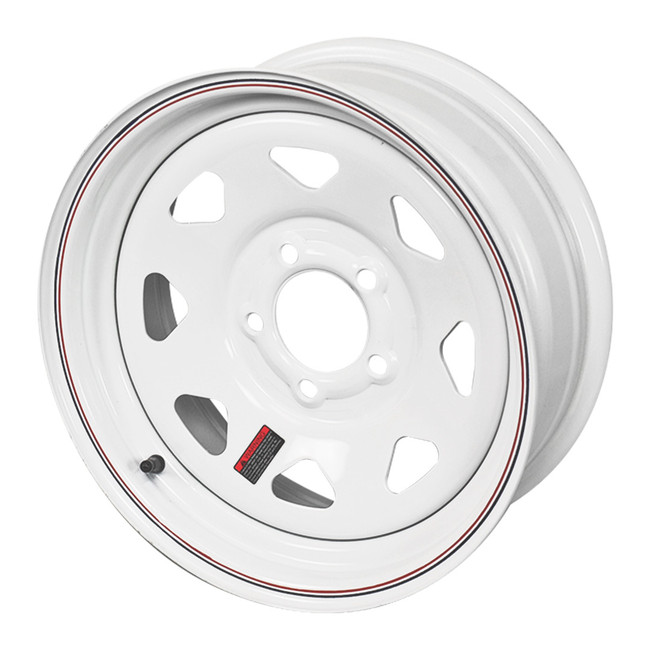 15X6 5-Lug on 4.5" White Spoke Trailer Wheel - BLEMISHED