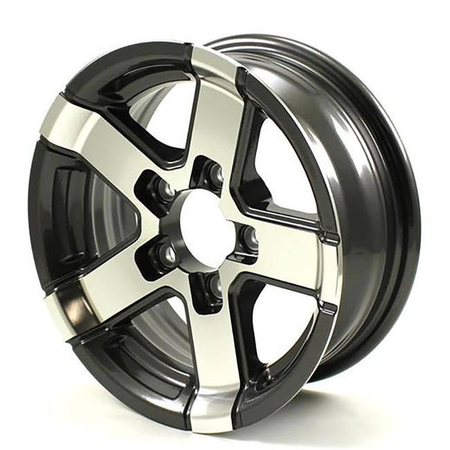 13X5 5-Lug on 4.5" Aluminum Series 07 Trailer Wheel - Gray Accent - 735545G