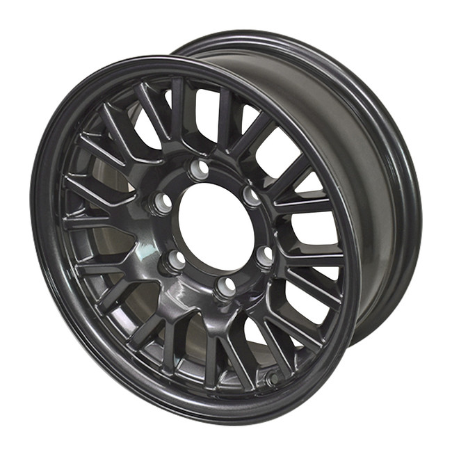 15x6 6-Lug on 5.5" Aluminum Series 10 Gunmetal Trailer Wheel - 1056655G - BLEMISHED
