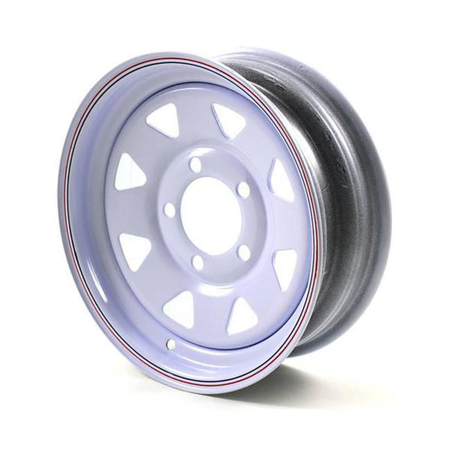 13X4.5 5-Lug on 4.5" White Spoke Trailer Wheel - (JG)