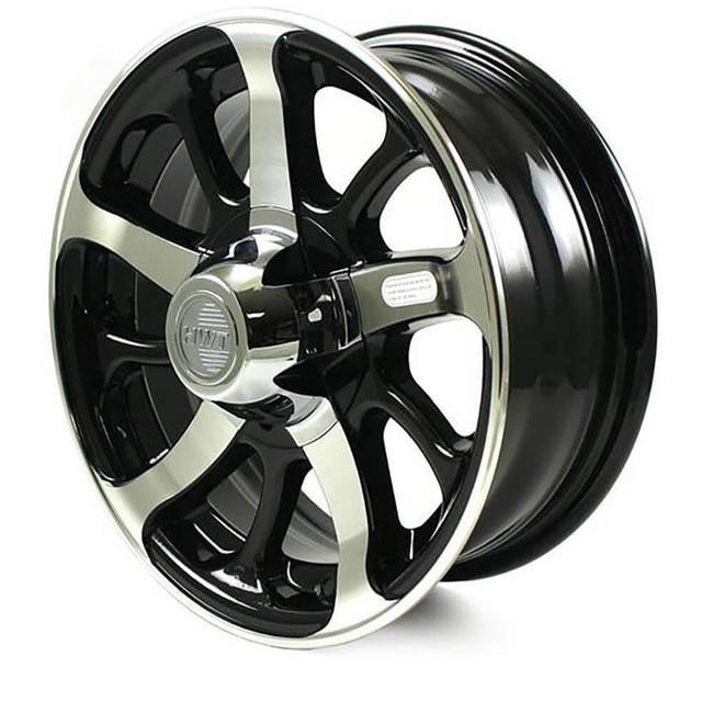 14X5.5 5-Lug on 4.5" Aluminum Series 08 Trailer Wheel - Black Inlay - 845545B