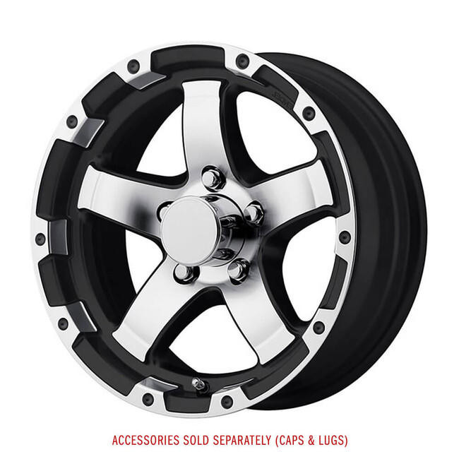 14X5.5 5-Lug on 4.5" Aluminum T08 Trailer Wheel - T08-45545BMLS