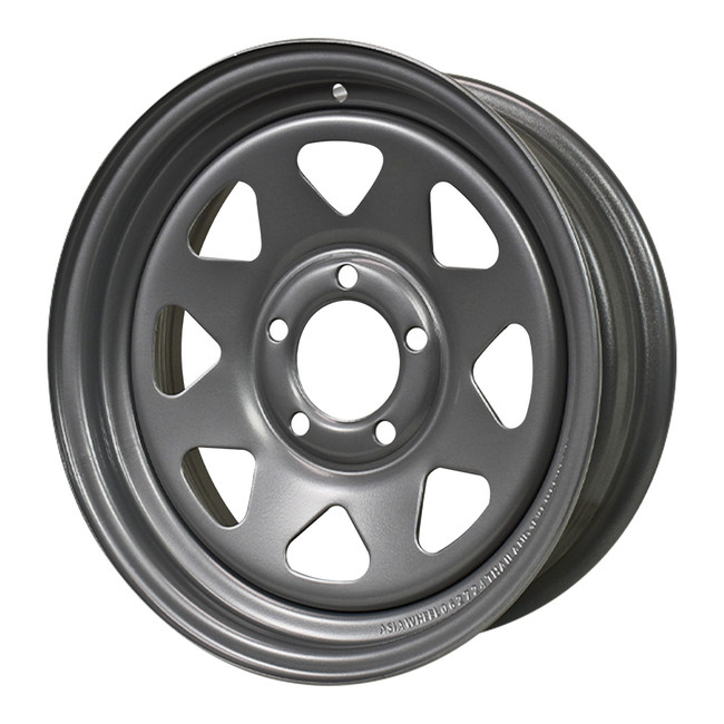 15X5 5-Lug on 4.5" Silver Spoke Trailer Wheel (JG)