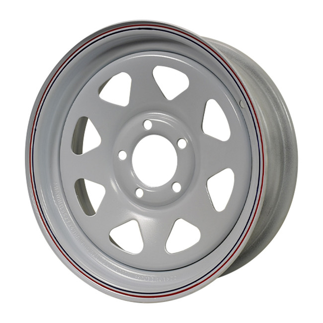 15X5 5-Lug on 4.5" White Spoke Trailer Wheel (JG)