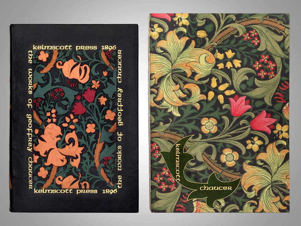 The Kelmscott Chaucer, 1896, Unique Inlaid Leather Binding by