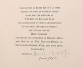 Ulysses - Signed by James Joyce and Henri Matisse, 1935, Limited Edition Club