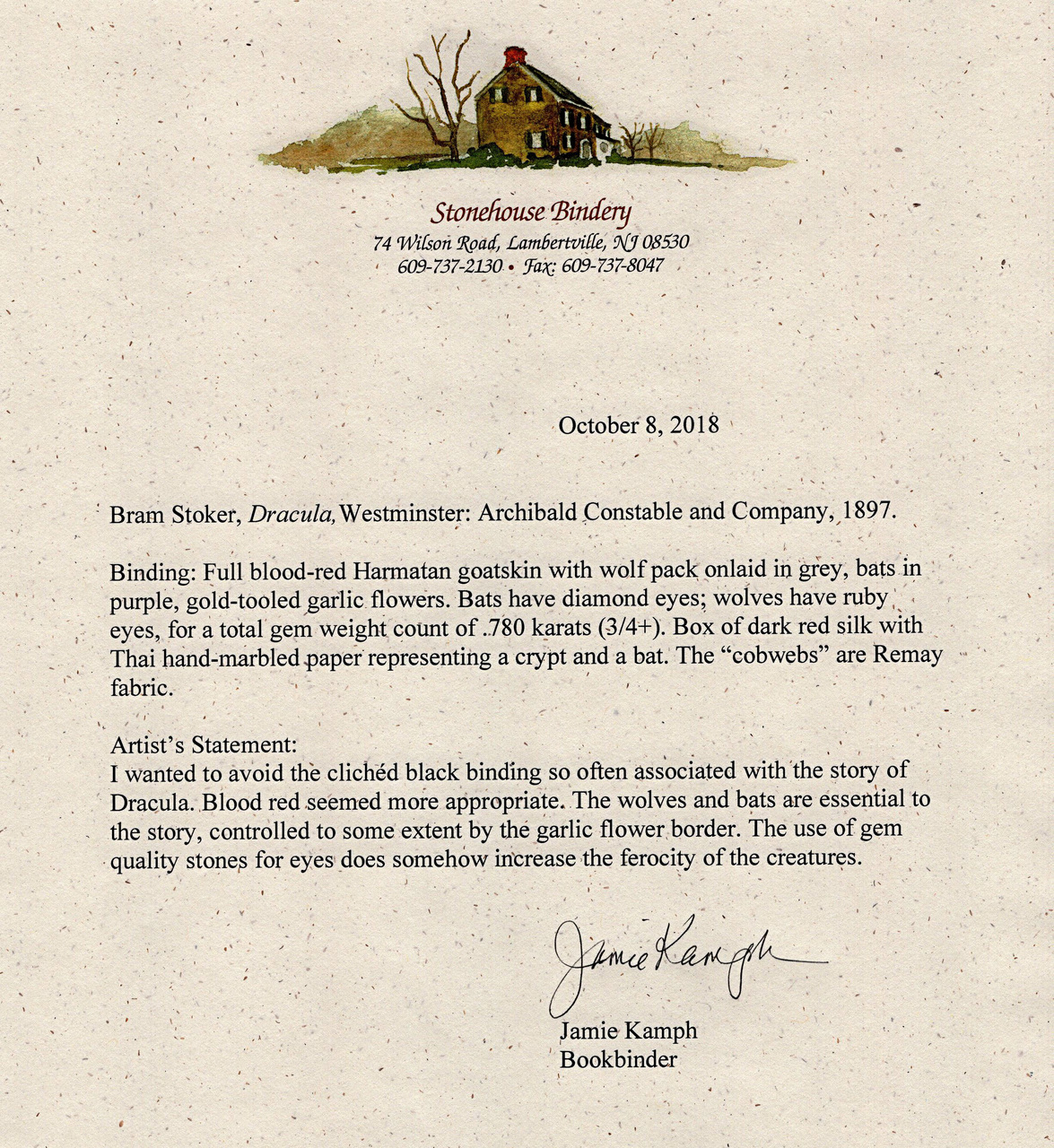 Dracula by Bram Stoker | 1897 First Edition | Custom Binding