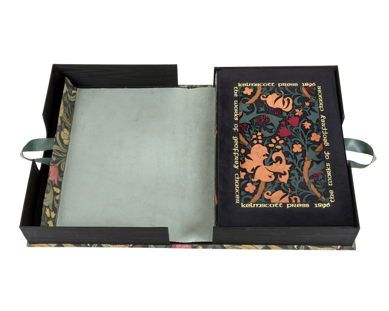 The Kelmscott Chaucer, 1896, Unique Inlaid Leather Binding by