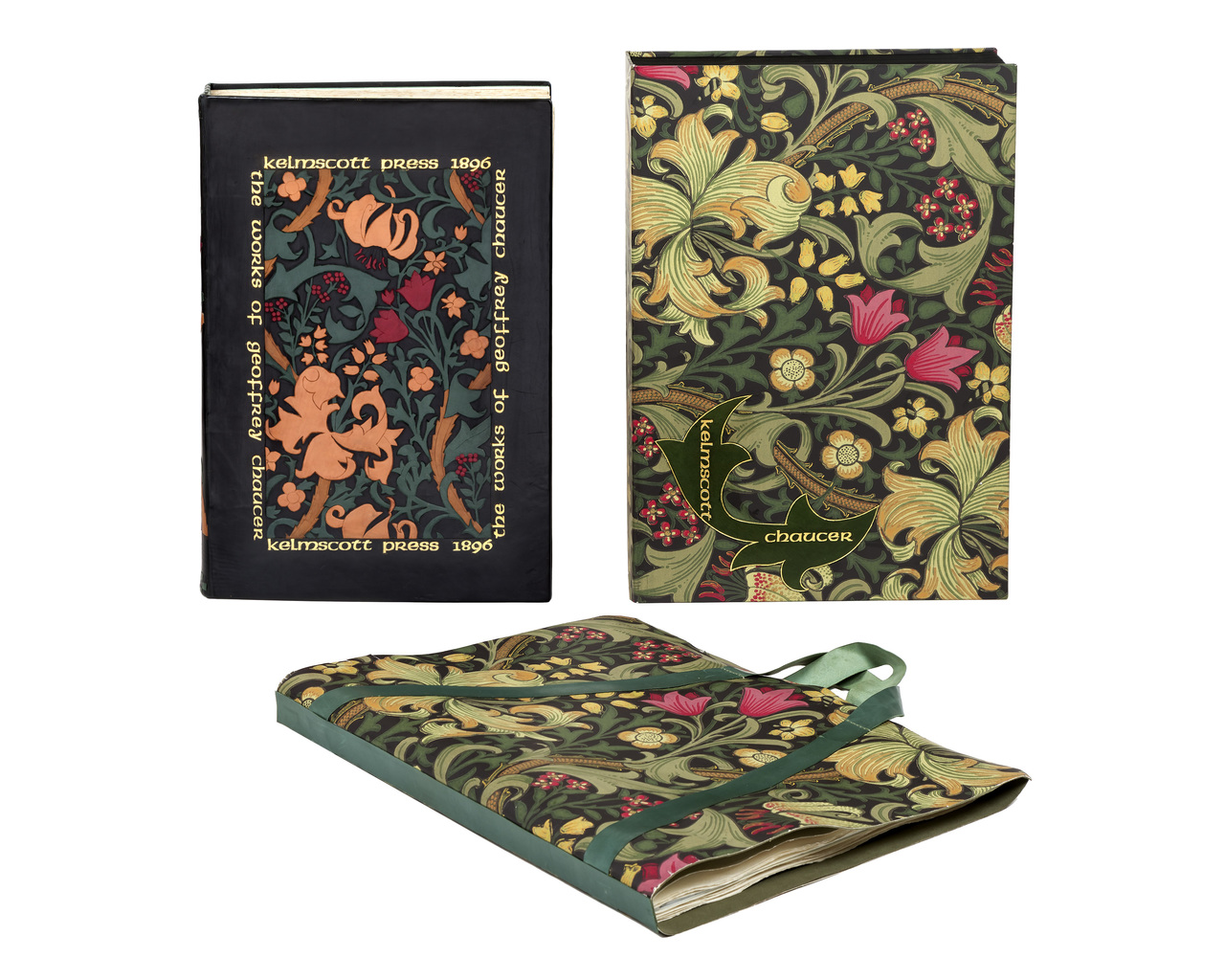 The Kelmscott Chaucer, 1896, Unique Inlaid Leather Binding by